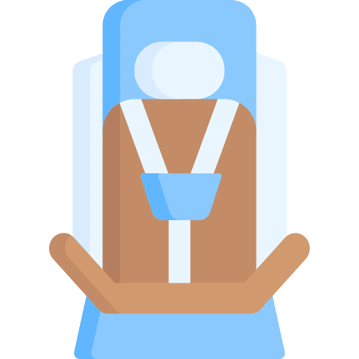 Baby car seat security seat belt baby car seat icon