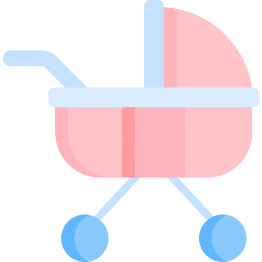 Baby stroller pram nursery kid and baby icon