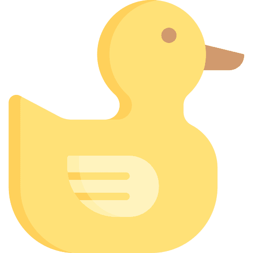Rubber duck kid and baby rubber duck baby toy icon