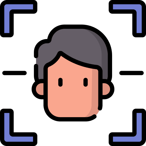 Face recognition detection focus user icon