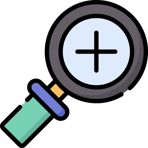Zoom in loupe interface magnifying glass icon