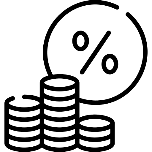 Tax stack money coins icon