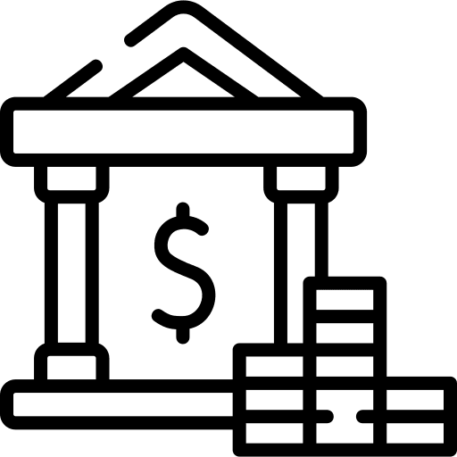 Bank business and finance financial coins icon