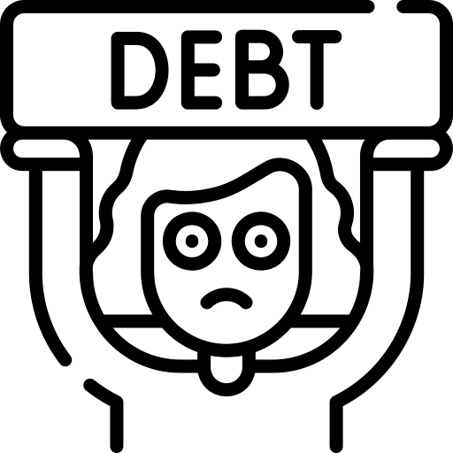 Debt business and finance caucasian empty icon