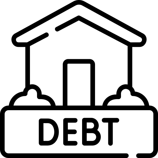 House house debt building icon