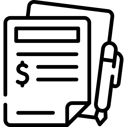 Contract dollar contract bank icon