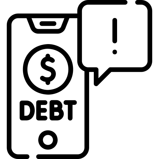 Debt dollar message notification icon