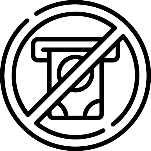 Debt forbidden business and finance sign icon