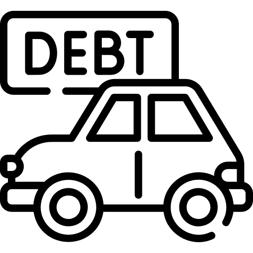 Car vehicle debt car icon