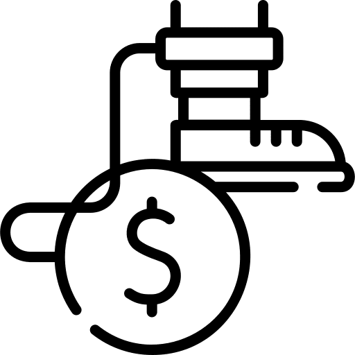 Debt bankrupt business and finance currency icon