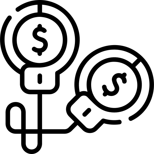 Debt bankrupt coin loan icon