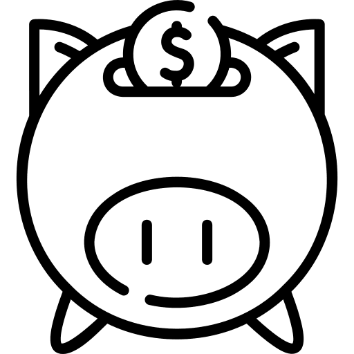 Piggy bank coin bank business and finance icon