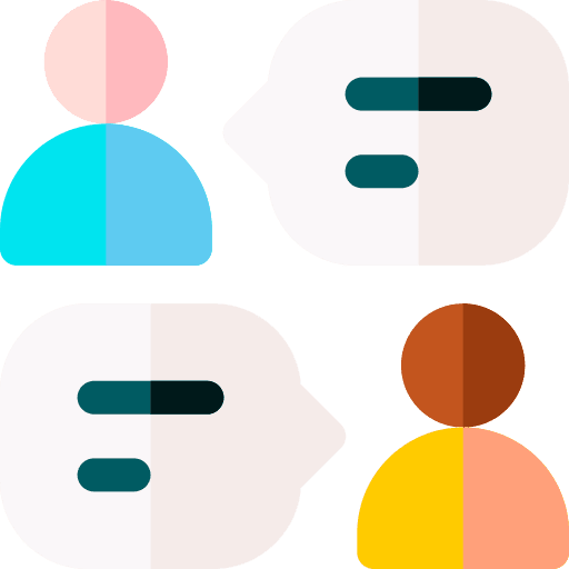 Communications debate team work speech bubble icon