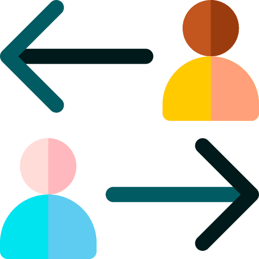 Directions finance arrows user icon