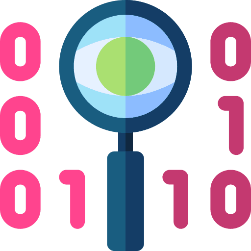 Magnifying glass security password web page icon