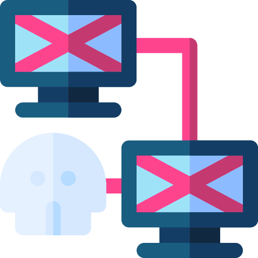 Malware network security computing icon