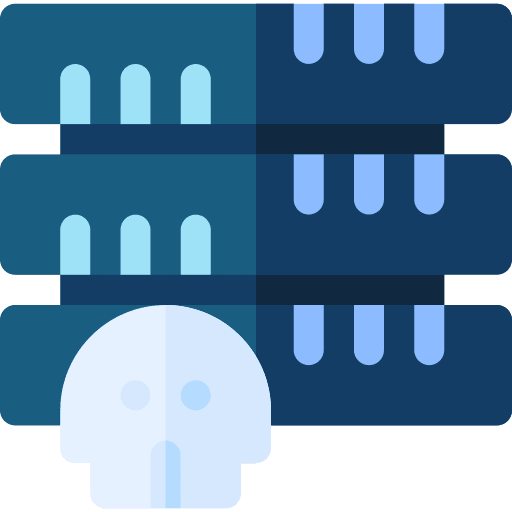 Database danger vulnerability ddos icon