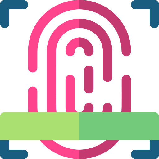 Fingerprint biometric identification fingerprint scan icon