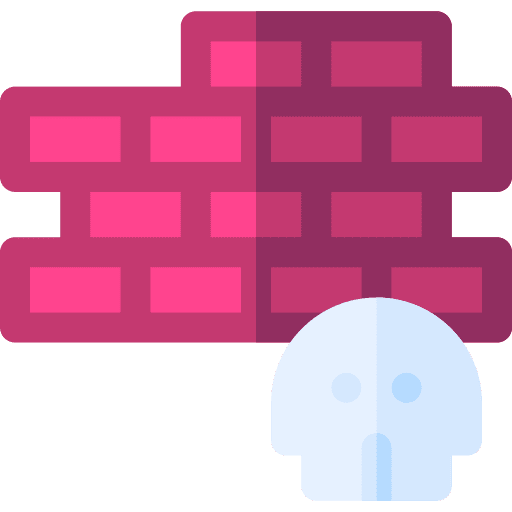 Firewall protection breaking hacker icon