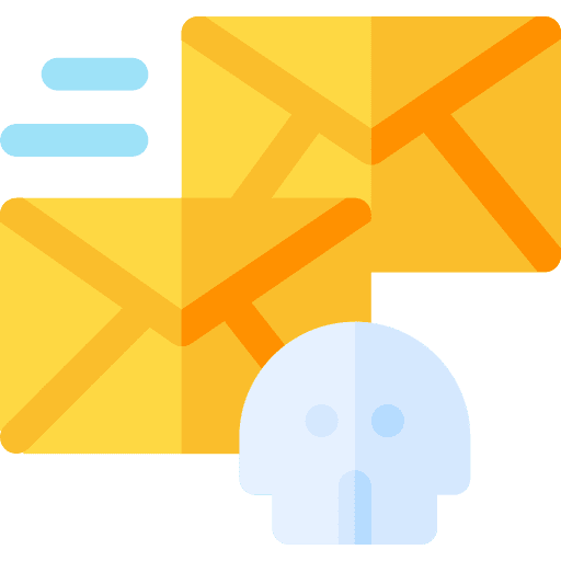 Mail infected malware virus icon