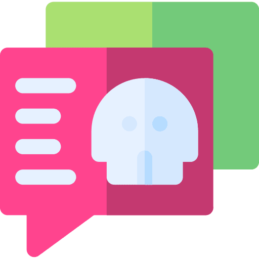 Chat skull malware communications icon