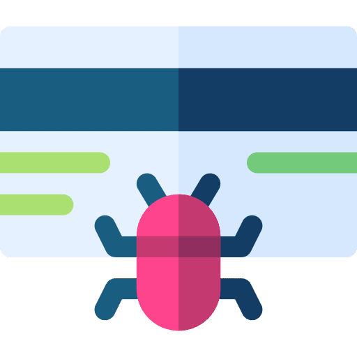Credit card debit card security bug icon
