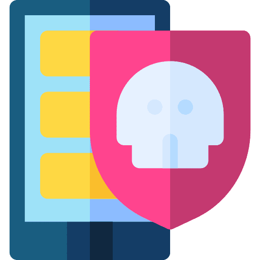 Unprotected skull malware broken icon