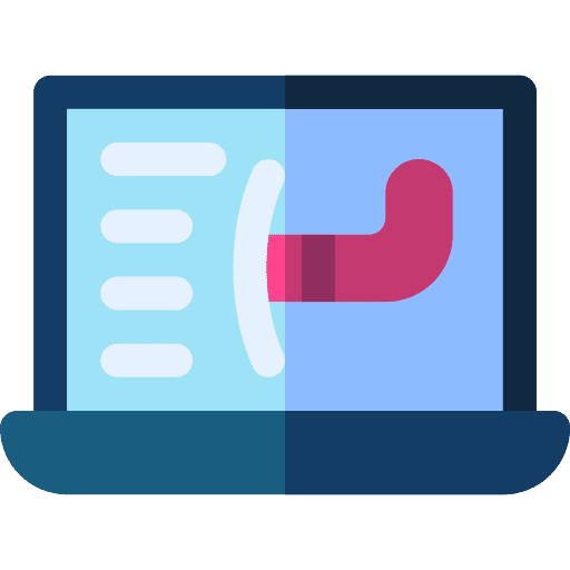 Worm virus laptop bug icon