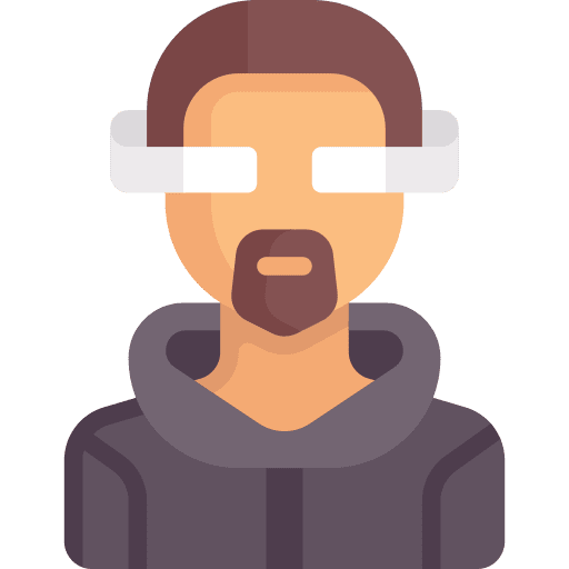 Cyber punk cyber punk brown hair man icon