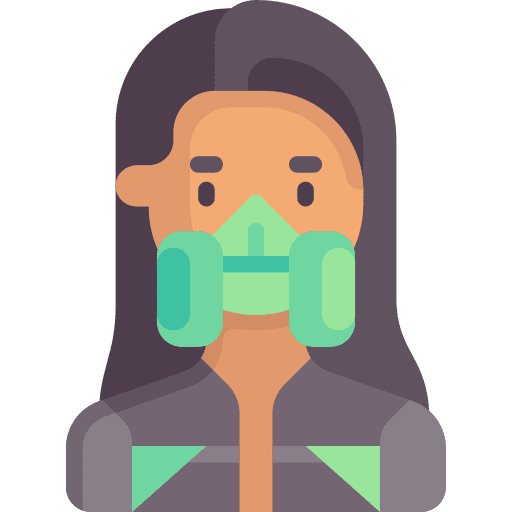 Character woman gas mask science fiction icon