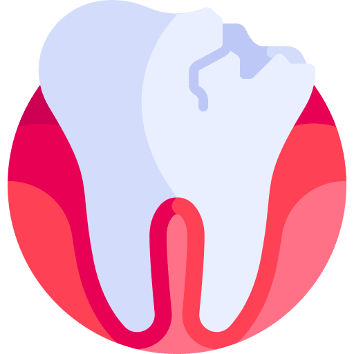Broken tooth damage teeth dentist icon