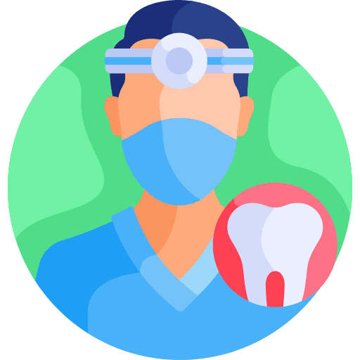 Dentist face mask tooth caucasian icon