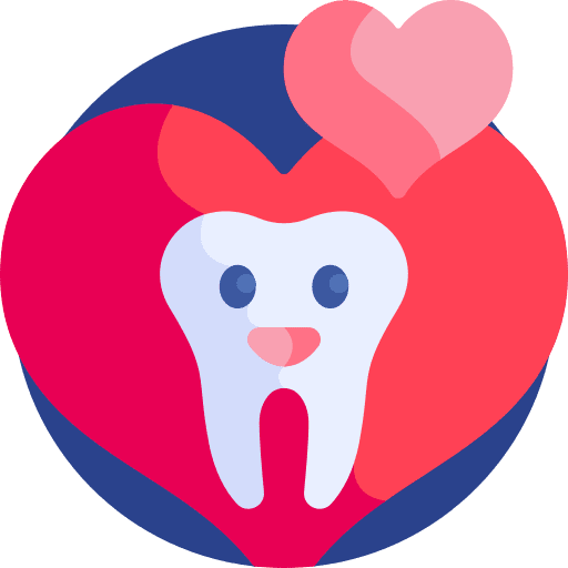 Heart dentist teeth heart icon
