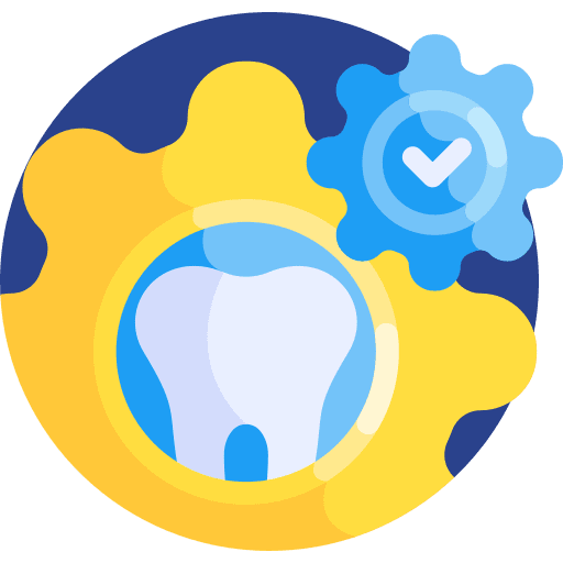 Dental care gear tooth dental care icon