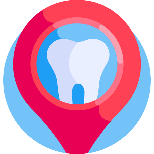 Tooth dentist maps and location healthcare icon