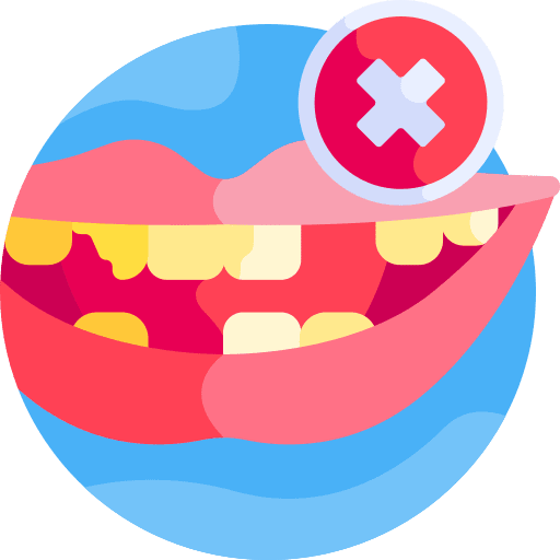 Unhealthy cross mark dental care healthcare and medical icon