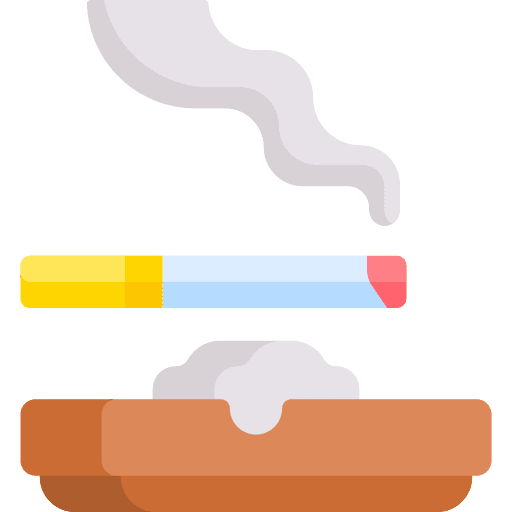 Smoking cigarette smoke ashtray icon