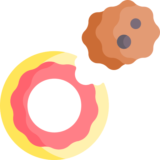 Sweet dessert food and restaurant bakery icon