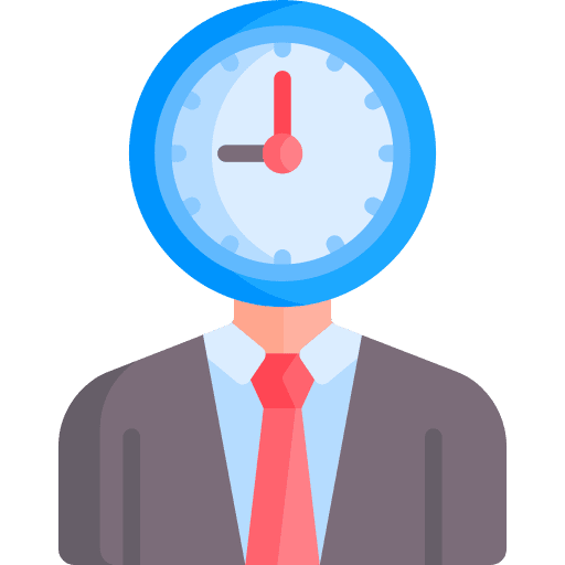 Workaholic disorder time clock icon