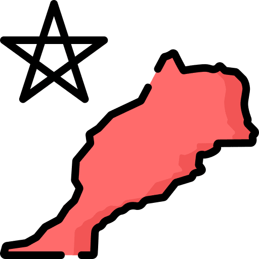 Morocco country geography maps and location icon