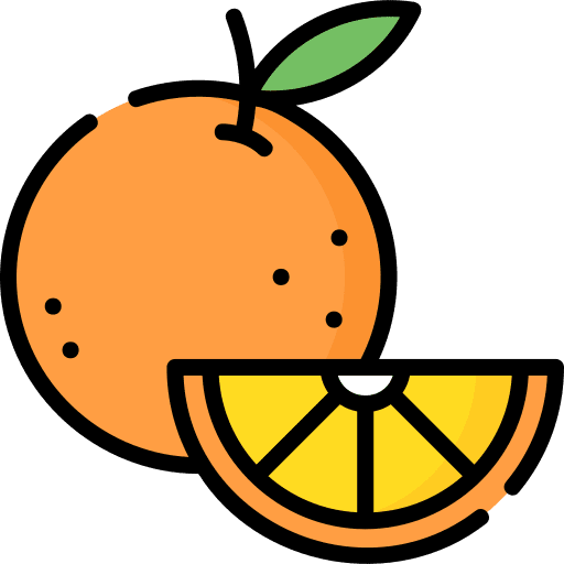 Orange diet fruit food and restaurant icon