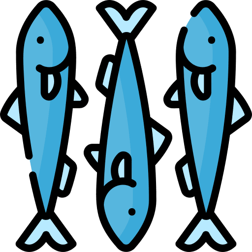 Sardines protein sardines sea life icon