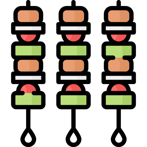 Brochette meat skewer vegetable icon