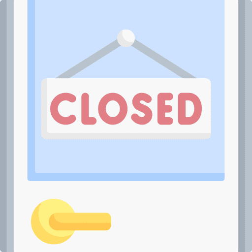 Closed signaling hanging sign icon
