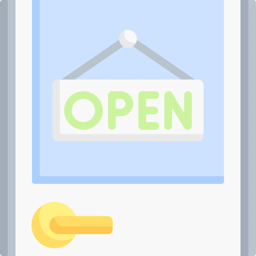 Open store door hanging icon