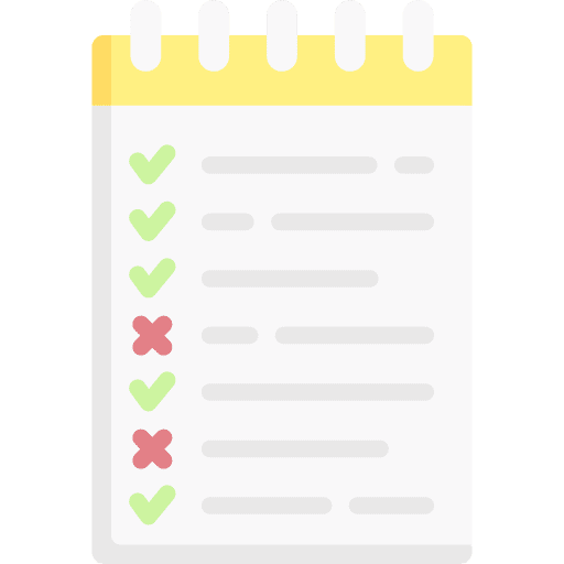 Shopping list files and folders protocol check mark icon