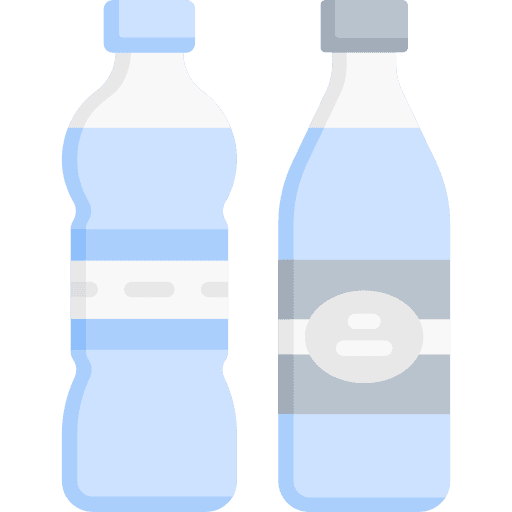 Water beverage soda bottles icon