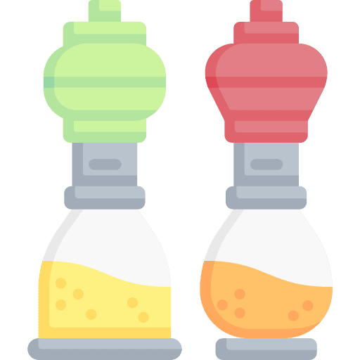 Salt and pepper seasoning spicy condiment icon