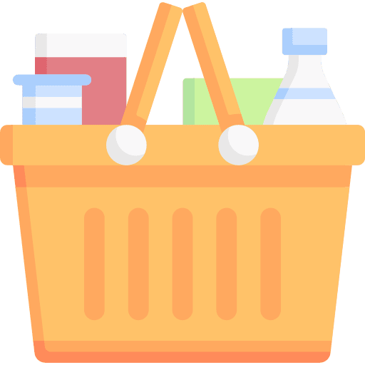 Shopping basket donation supermarket commerce and shopping icon