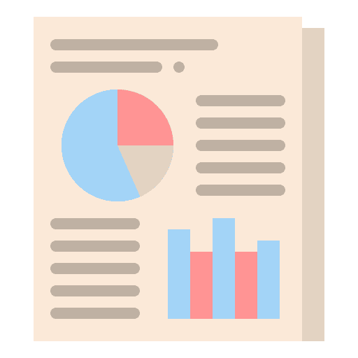 Business report statistics report files and folders icon